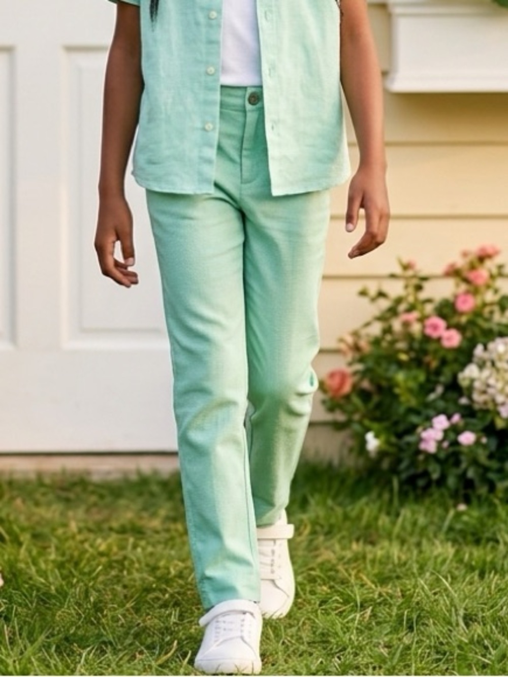 Izod Mint Green Wide-Leg Kids Pants